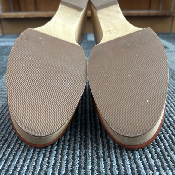 Everlane The Clog Cognac Leather Platform Clogs Wedge Heel Mules Shoes Sz 10 - Picture 11 of 12